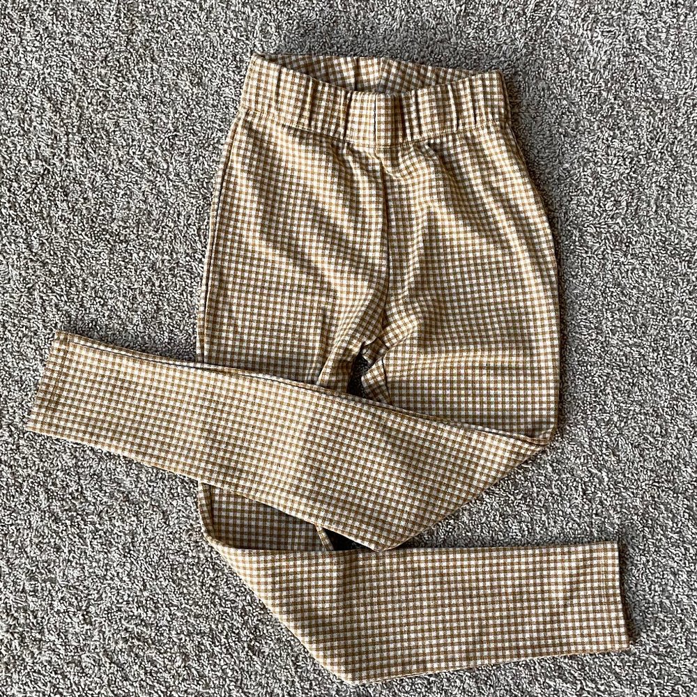 Forever 21 Mustard Checked Leggings